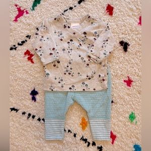 SOLD Hanna Andersson 2 Piece Bundle: Wrap Shirt & Pants (S 0-3m)